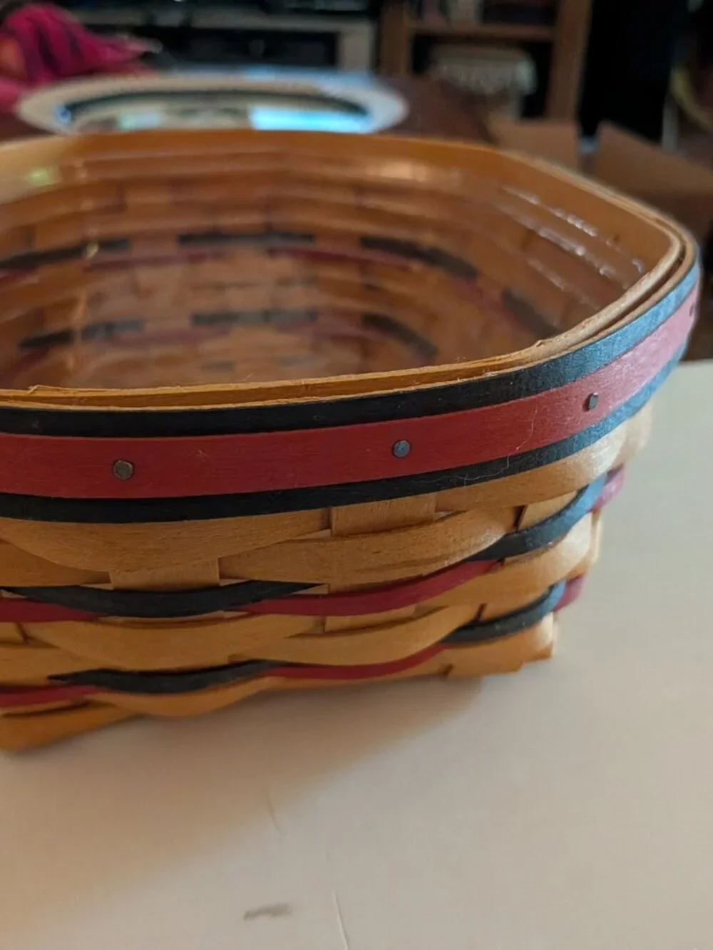 Longaberger All American 1999 BLUE RIBBON BREAD BASKET Set with Protector